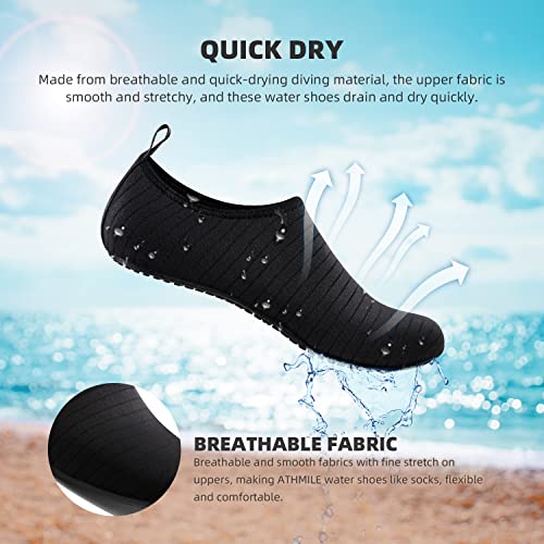 Water Shoes for Women Men Quick (5-6 Women/4-5 Men / Black-w001)