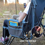 Camping Chair with Lumbar Support for Adults Folding Portable High Back Oversized (Blue)