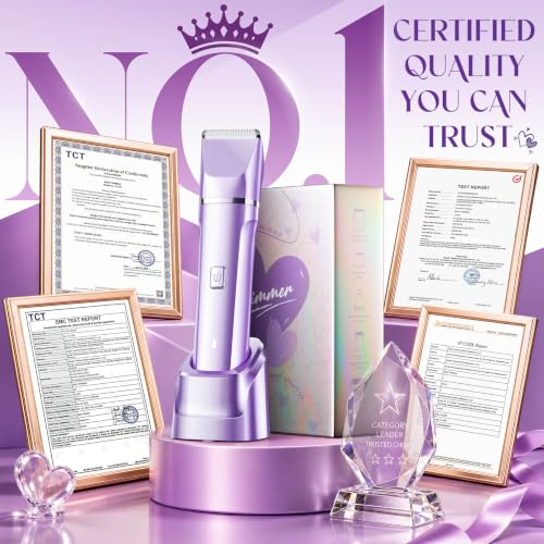 5-in-1 Bikini Trimmer for Women, Gifts for Women, Grooming Kit (Metallic Purple)