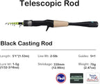 PURELURE Telescopic Fishing Rod Ultralight or Light, Carbon Fiber Rod Spinning - Image 2