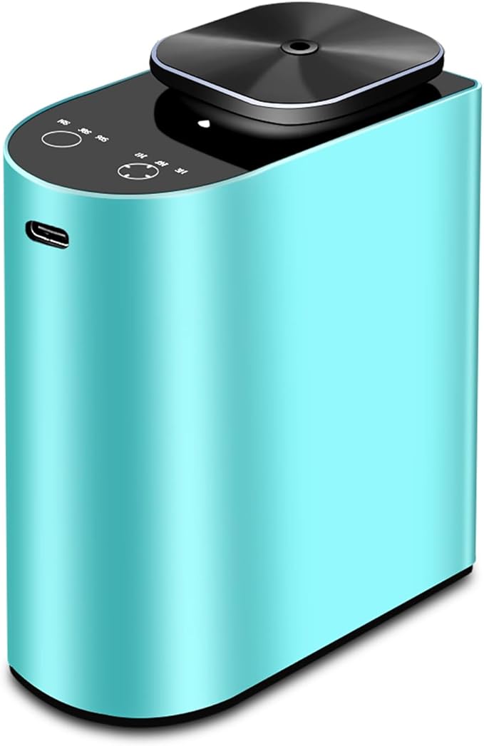Waterless Essential Oil Diffuser，4000 mAh Large Battery, max 120ml Capacity, Suitable for Hotels, Large Rooms, Offices, bedrooms，Aluminum Alloy Desktop Scent Diffuser (Blue)