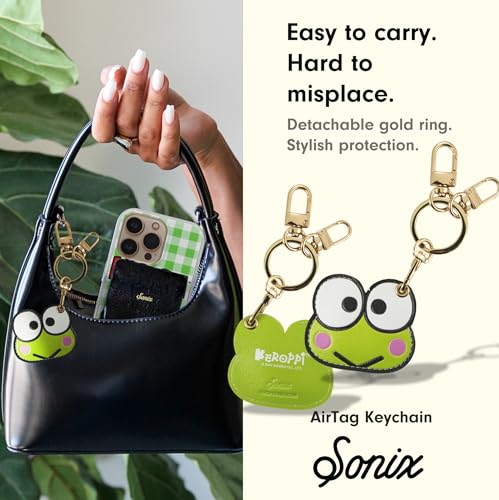 x Sanrio Character Keychain Case Compatible with Apple AirTag (Keroppi)