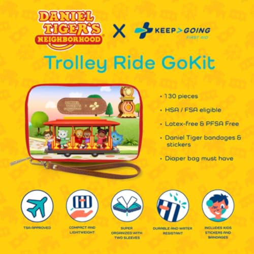 KeepGoing Daniel Tiger’s Travel First Aid Kit for Kids 130 Pc