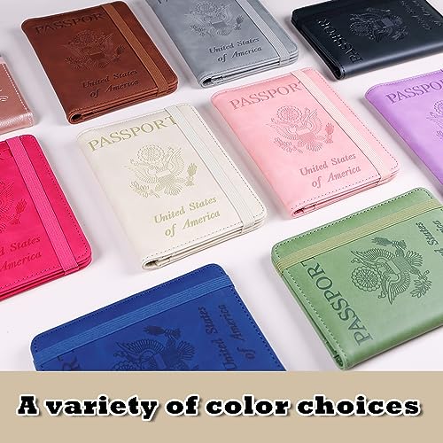 Rfid Passport Holder for Travel women (Beige)