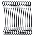1/8"(3mm) Wire Diam Stainless Steel Cable Eyelets Loops Short Rope Lanyard Safety Tether Chain Lock with Vinyl Coated Cover, 15Pcs 8" Long Black (8 inches - 15 Pcs / Black-B)