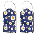 2 Pcs Luggage Tags for Suitcase (White Daisy)