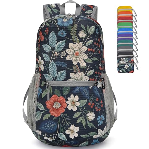 Lightweight Packable Backpack (20L / D-royal Blue Floral)