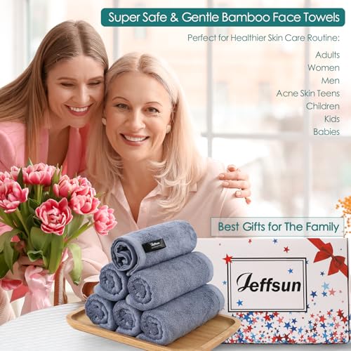 Face Wash Cloths 12 Pack (Slate Blue / 10x10 inch-12 Pack)