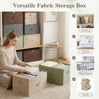 Fabric Storage Bins with Zipper Lids (Coffee / Small (Pack of 3))