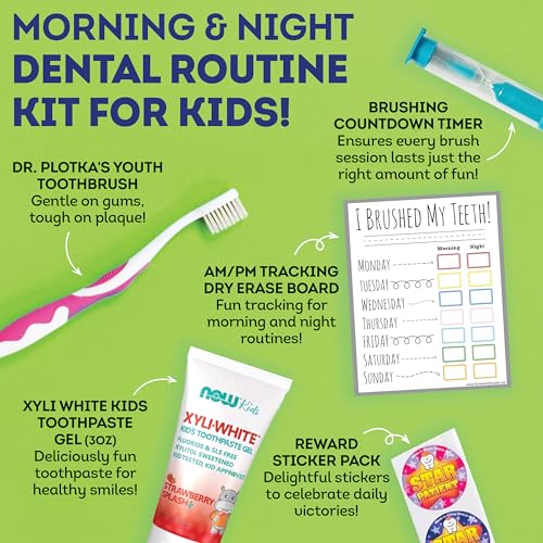 Kids Toothbrush and Strawberry Toothpaste Gift Set (2 Count (Pack of 1))