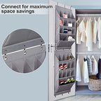 2 Pack Over the Door Shoe Organizers (GREY / 28+ Pairs)