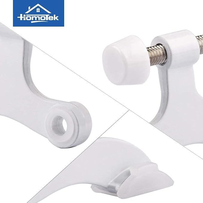 HOMOTEK 4 Pack Hinge Pin White Door Stopper, Adjustable Deluxe Heavy Duty Door - Image 5