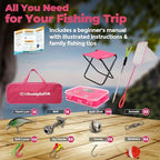 Kids Fishing Pole for Boys (2 Pack- Pink + Pink / 5ft)