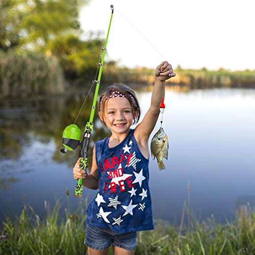 Kids Fishing Pole (Green / 4.92 ft)