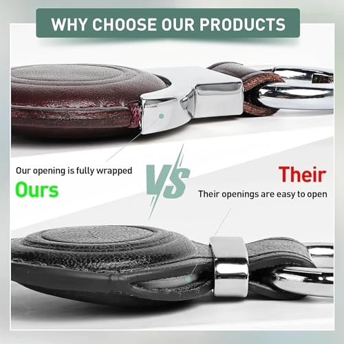 Genuine Leather Keychain for Airtag New 2nd Gen (B5-Pink V2.0)