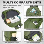 20L lightweight packable Hiking Daypack Foldable Backpack for Men Women Small Travel Outdoor Foldable Shoulder Bag (Army Green)