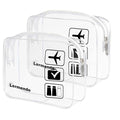 Lermende 2pcs Clear Toiletry Bag TSA Approved Travel Bag, Carry On by Lermende