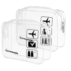 Lermende 2pcs Clear Toiletry Bag TSA Approved Travel Bag, Carry On by Lermende