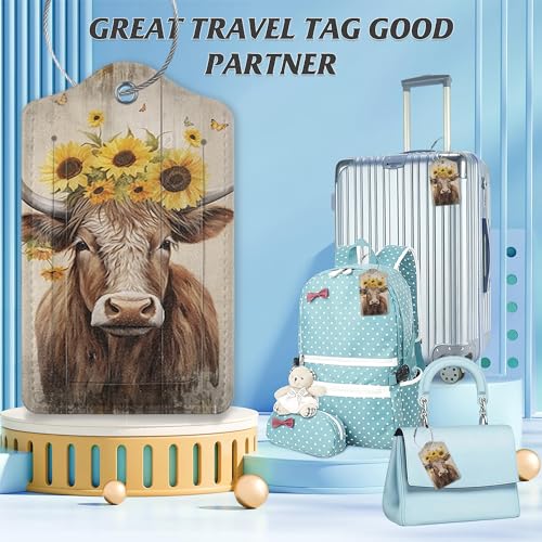 3 Pack Luggage Tag for Suitcase (Highland Cow)