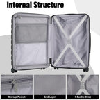 3 Piece Hardshell Travel Luggage Set (20in/24in/28in (3-Piece Set) / Black)