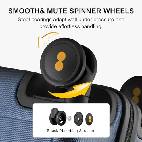 Carry on Luggage 20 Inch with 6 (Navy / Carry-On 20 Inch + 6PC)