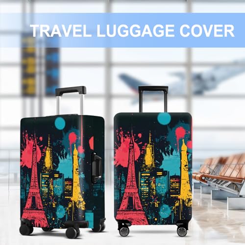 Tower Luggage Cover Washable Suitcase Protector Anti (Tower-4 / L(28-30inch suitcase))
