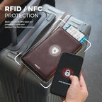 Passport Wallet for Travel RFID Blocking Premium Leather (Top Grain Wine)