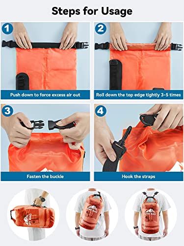 Dry Bag Waterproof Backpack with Phone Case (Orange / 10L)