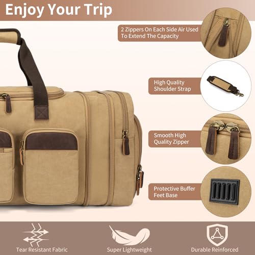 Mens Duffle Bag for Travel (Khaki)