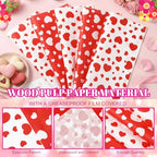 100 Pcs Valentine's Day Wax Paper Sheets for Food Wrapping (Red, White / Valentine's Stylish)