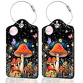 2Pack Luggage Tags for Suitcases (Mushrooms and the Moon)
