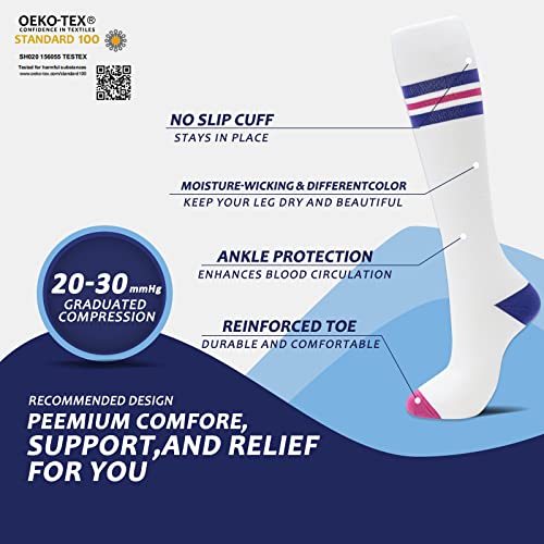 8 Pairs Compression Socks for Men & Women 20 (Small-Medium / 15-8 Pairs-3)