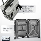 Patented Connecting Hard Shell 3 Piece Luggage Set (Silver / 3-Piece Set)