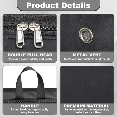 Packing Cubes for Travel Packing Organizers Compression Travel Cubes (Black / Large)
