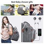 Diaper Bag Backpack (Light Grey)