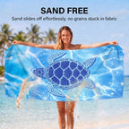 4 Pack Microfiber Beach Towel Oversized 71x32 Blue Turtle Bulk (4 Pack Different Turtles / X-Large (32x71 inches))