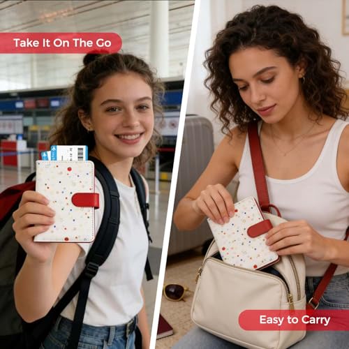 Rfid Passport Holder for Travel women (apple red)