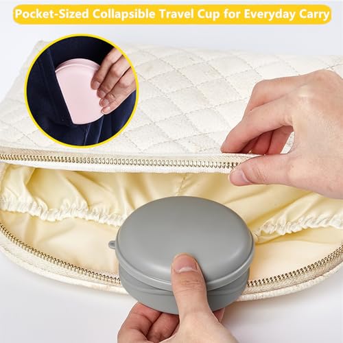 Collapsible Cup for Travel (Gray+Brown)