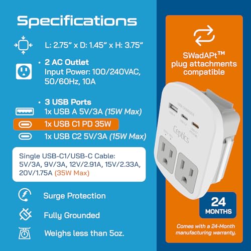 Universal Travel Adapter (White)