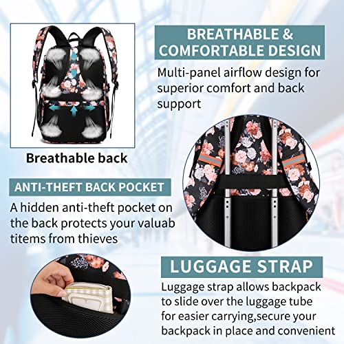 Lunch Backpack for Women (Black Pink)