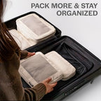 Compression Packing Cubes for Travel (2-Pack / Mocha)