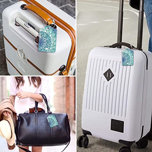 Luggage Tags Privacy Cover ID Label for Travel Bag Suitcase (Emerald Illusions)