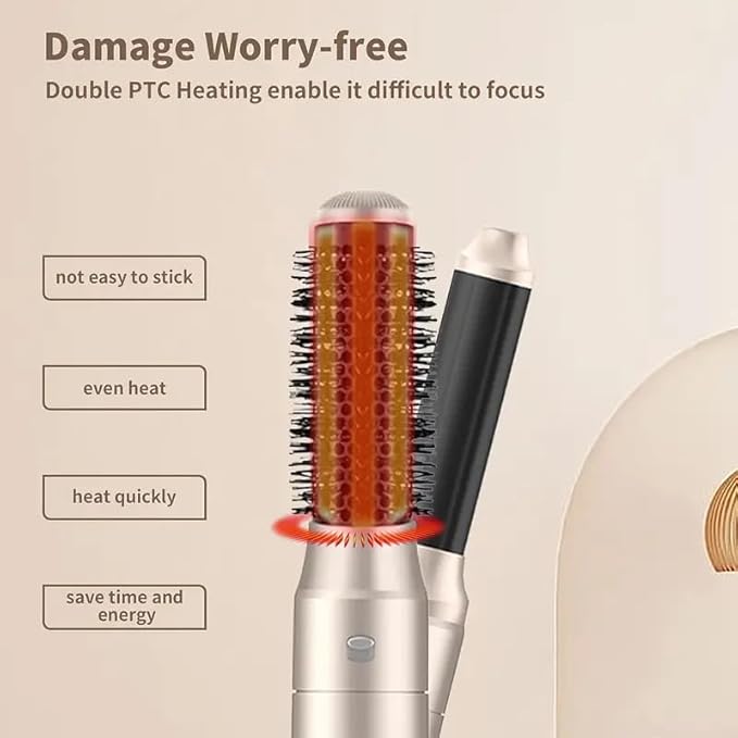 AIKO PRO 5-in-1 Hair Dryer Brush Set, 1200W, Lightweight, ALCI Safety, Tourmaline Technology, Champagne Gold (Champagne Gold)