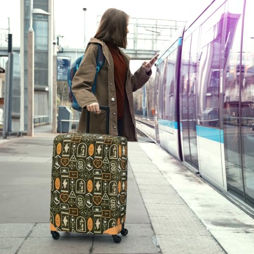 Travel Luggage Cover Suitcase Protector Fits 18 (Wilderness Mark / S)