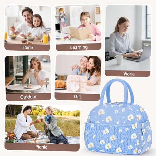 Lunch Box for Women (B-Blue Daisy / Medium - 10L)