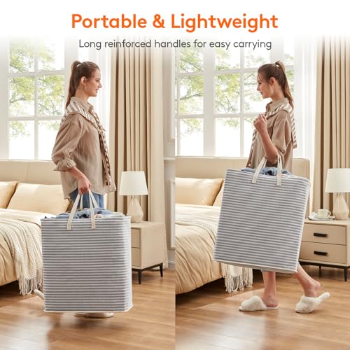 100L Large Laundry Baskets (Grey / 100L)