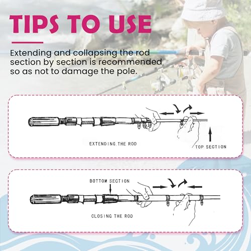 Kids Fishing Pole (Metallic Pink)