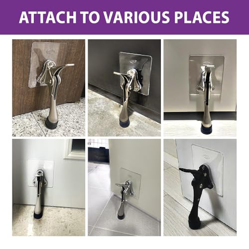 4 Stoppers Adhesive Door Stop (Chrome / 4 INCH X 4 PACK)