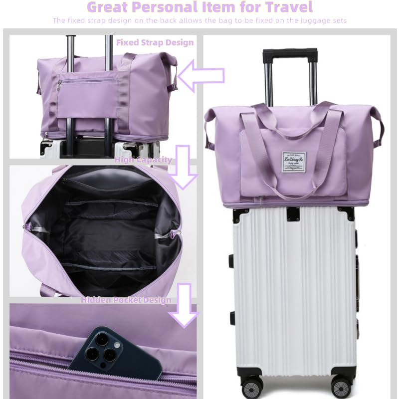 Large Capacity Foldable Travel Bag (Purple)