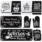 10 Pcs Halloween Kitchen Decor Accessories Set Witch Style (Black / Halloween Witch)